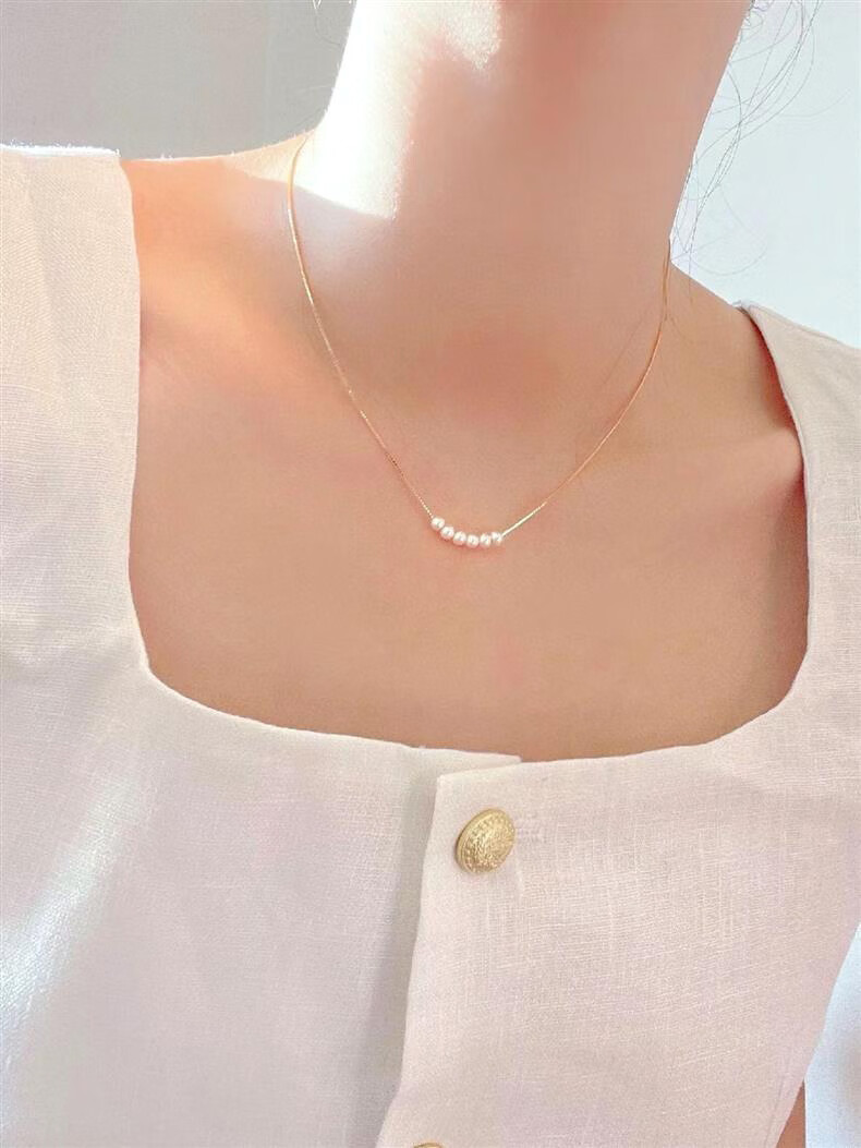 Aideyueding Premium Freshwater Pearl Necklace for Women, Collarbone Chain Jewelry, Anniversary Birthday Gift for Girlfriend Or Wife on May 20 3