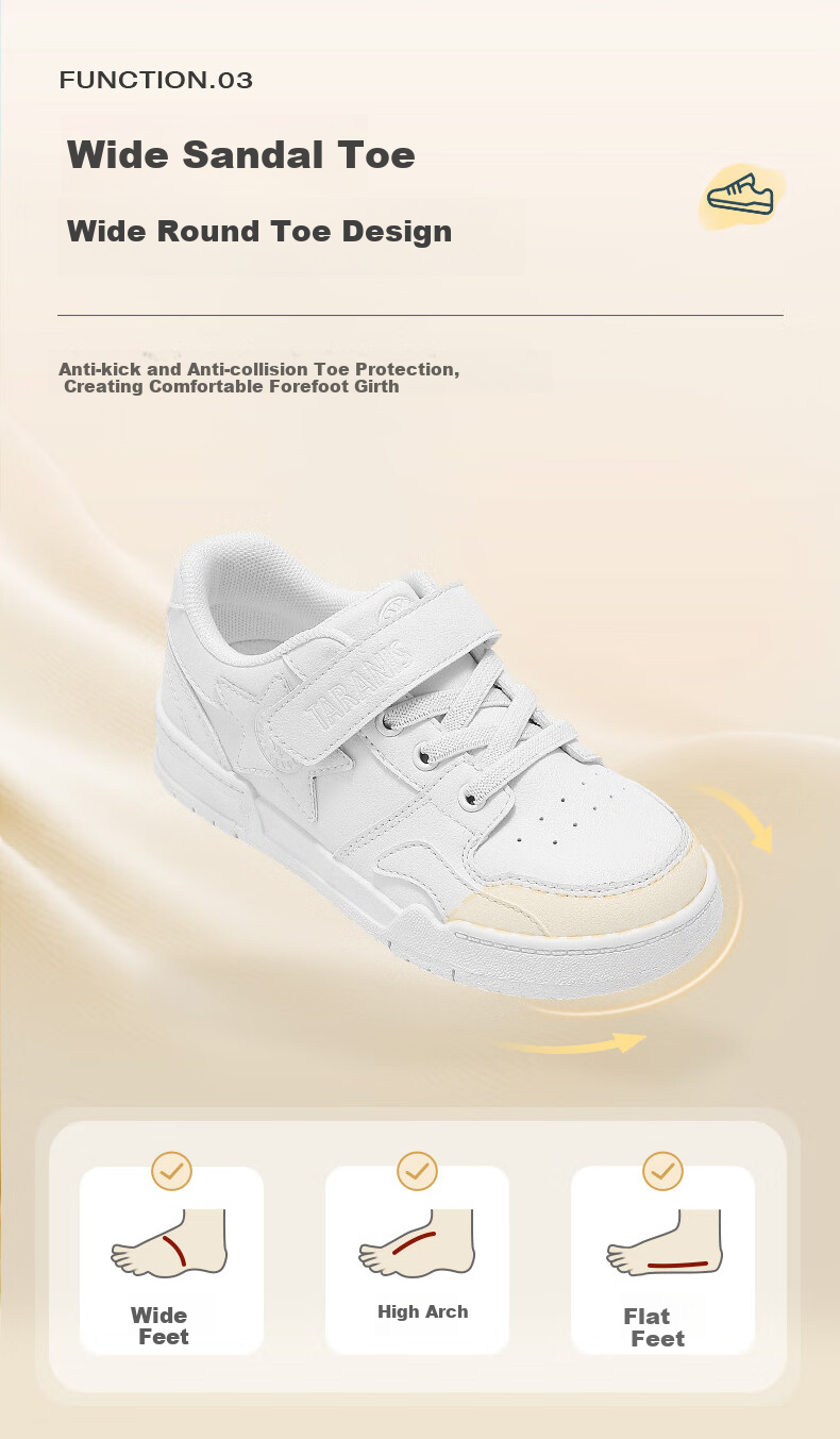 TARANIS Children's Canvas Shoes for Boys And Girls, Kindergarten White Sneakers with Soft Soles for Indoor And Outdoor Sports, White Color Size 25 4