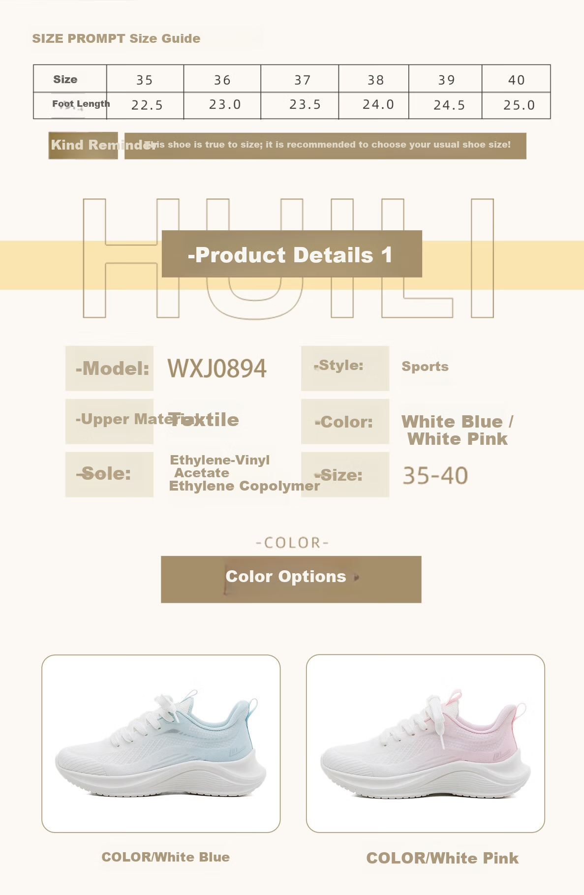Huili Women's Mesh Sneakers, Summer Breathable Lightweight Casual Shoes WXJ0894, White Cherry Pink, Size 38 1