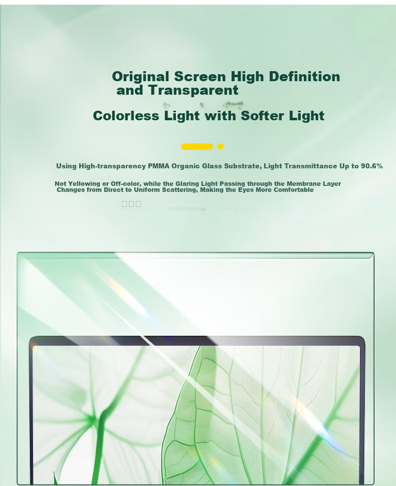 Youpin Monitor Computer Anti-Blue Light Protective Screen, Desktop Screen Protector Film, Anti-Radiation Eye Protection Blue Light Film, Protective Cover, Acrylic Hanging Type, 21.5 Inches, 16:9 Green Film 10