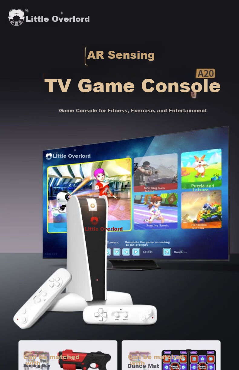 Subor A20 Motion Sensing Game Console with AR Camera, Image Sensing, Two-Player Wireless Dance Mat, Home HD TV Connection, Sports Fitness, Parent-Child Interaction 2