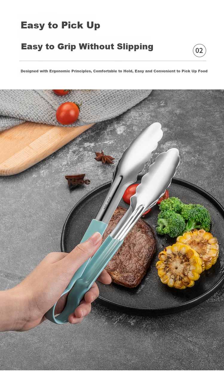 MAXCOOK 304 Stainless Steel Food Tongs, Cake Tongs, Bread Tongs, Baking Tongs, Barbecue Tongs MCJQ-022 4