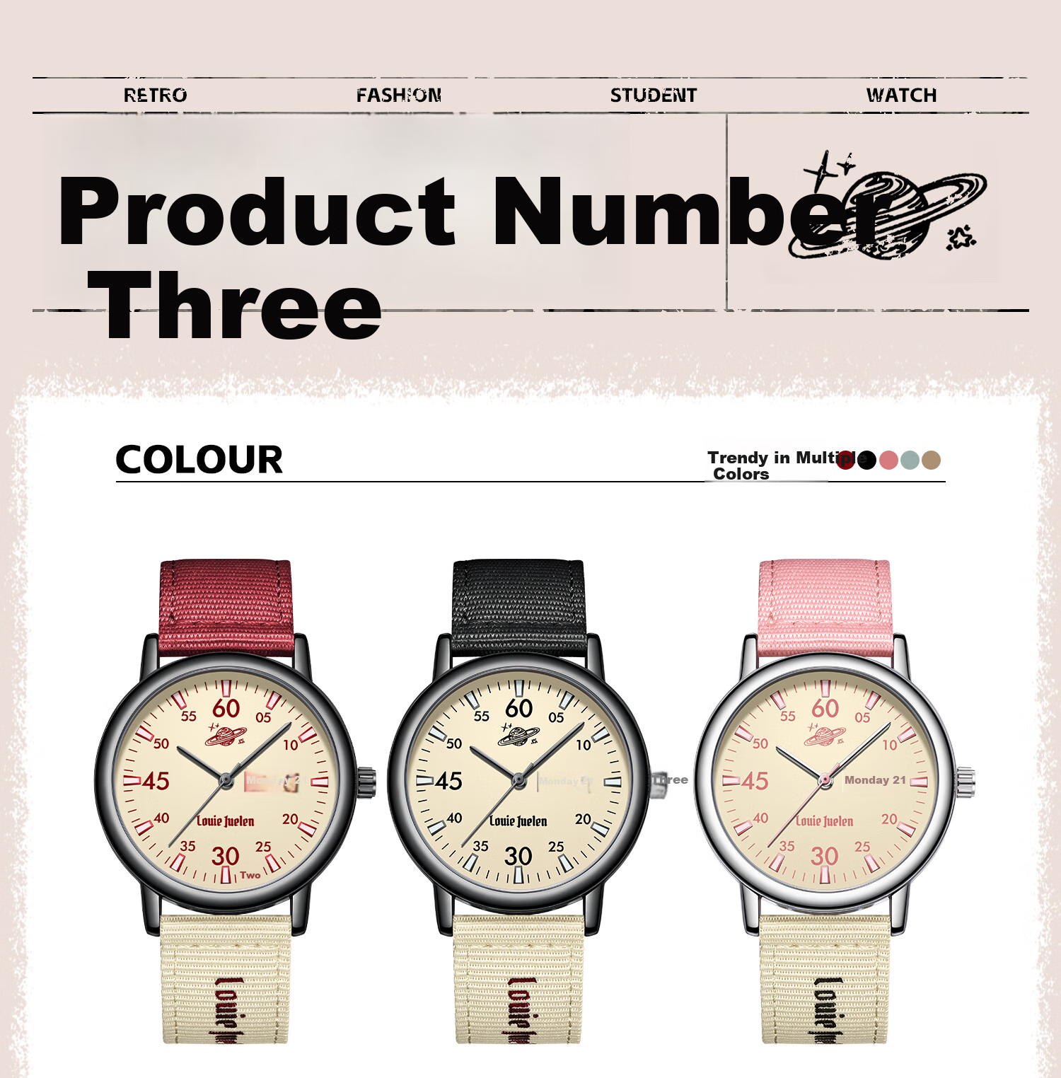 GEORGCOUNT Watch, 2025 New Model, for Female Middle And High School Students, Exam-Specific, Silent Quartz Watch, Waterproof, Youth-Friendly, Stylish Desig 16