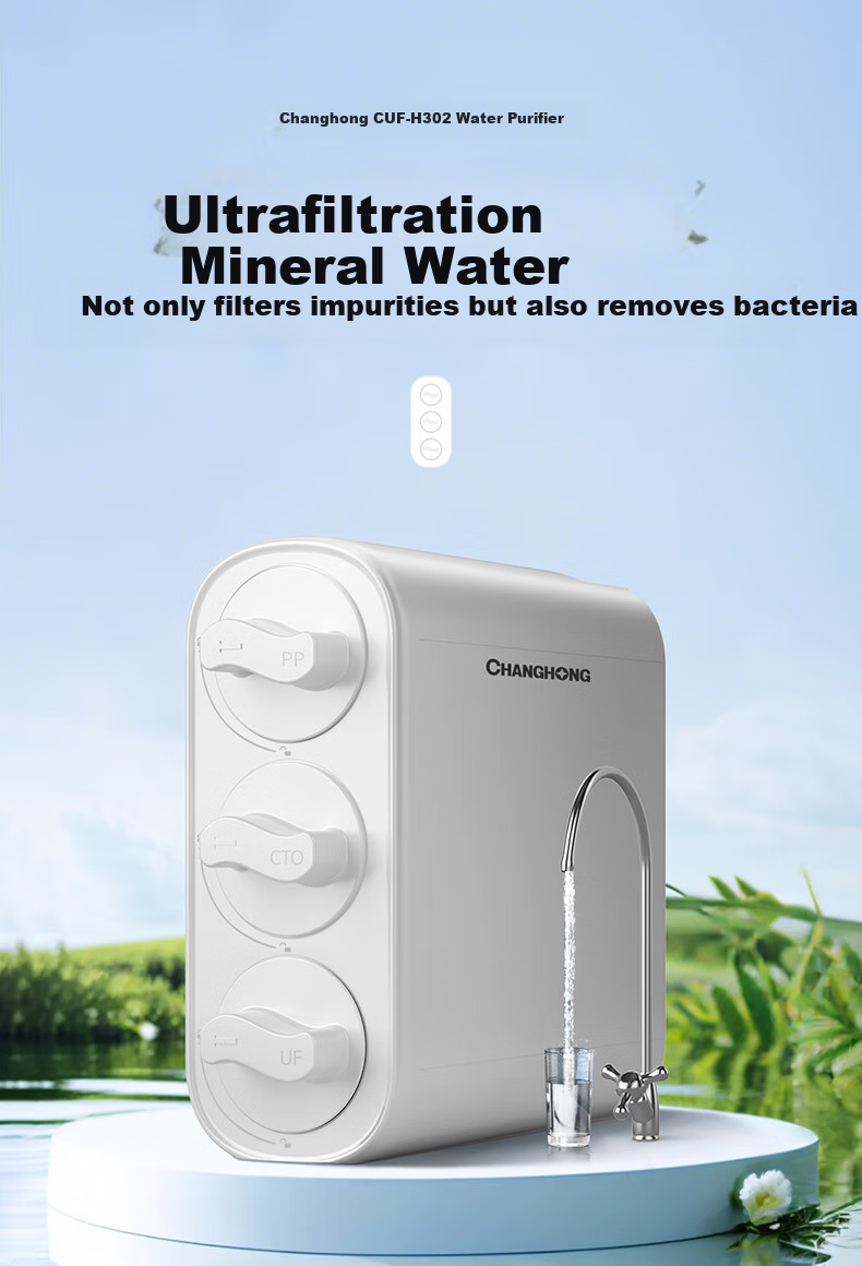 CHANGHONG Under-Sink Water Purifier for Home Use, Direct Drinking Kitchen 0 Scale Inhibitor, Mother And Baby Safe Filter Ultrafiltration Water Purification Machine High Flow Rate, No Wastewater No Electricity Required to Retain Minerals Drinking Water Purifier 1