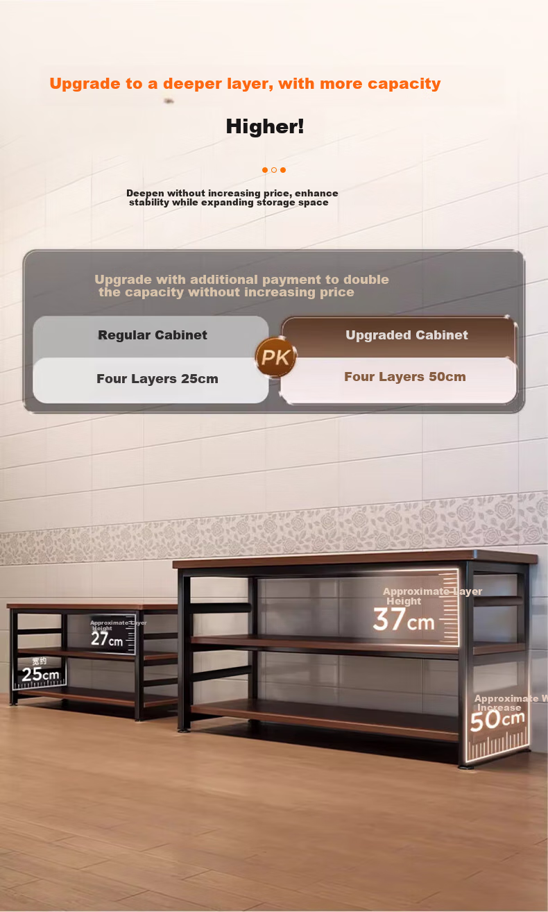 Quanpinwu Kitchen Storage Rack, Multifunctional Floor Cabinet, Cutting Table, Workbench, Sideboard Storage Rack, Narrow Cabinet, Coffee Table, 83 9