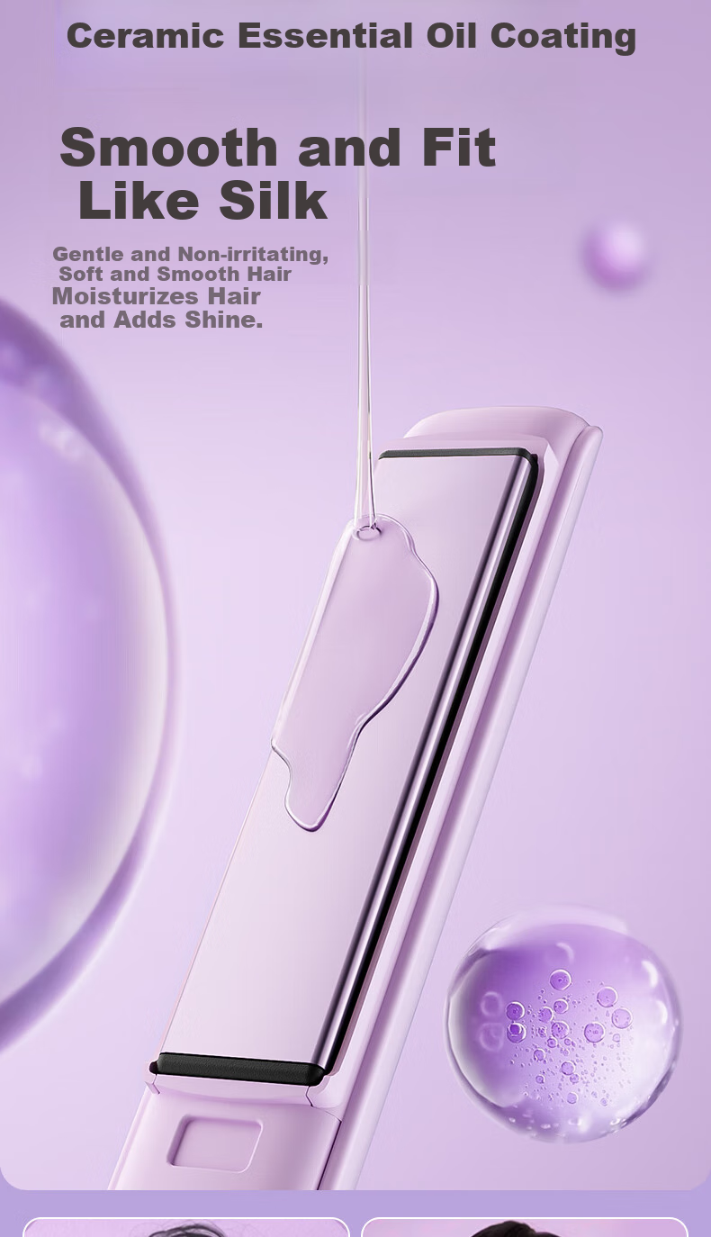 AUX Straight And Curled Hair Iron with Negative Ion, Hair-Friendly, Anti-Scalding, Dual-Use for Straight And Curly Hair, Five Temperature Settings, Bangs Clip, High Crown Volumizing Tool, Curling Iron, 520 Gift 11
