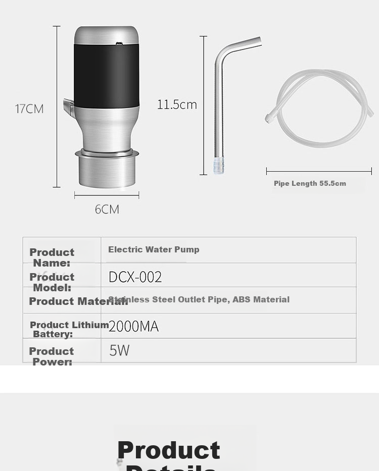 Baijie Electric Water Pump, Bottled Water Dispenser, Automatic Water Suction Device, Water Extractor, Drinking Water Machine, Water Pumping Tool 11