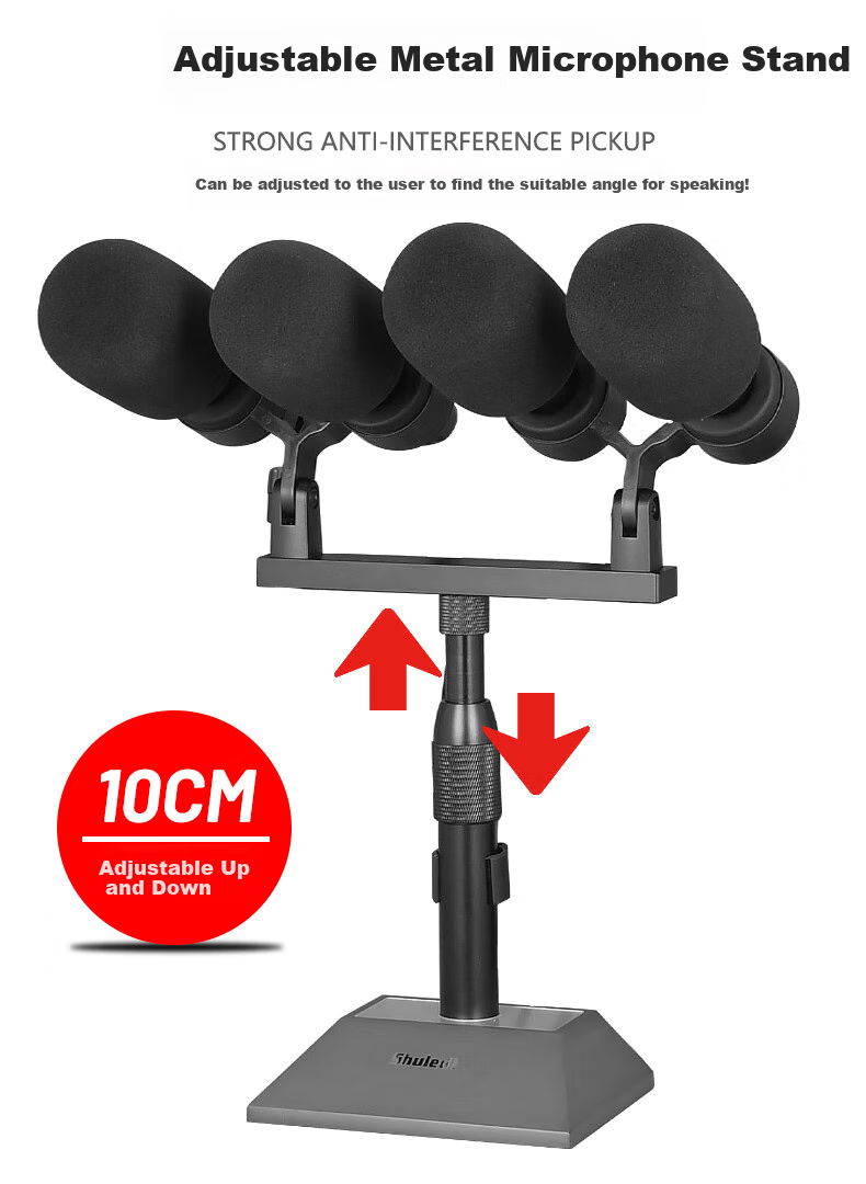 Shuledi QA-700 Domestic Dual-Head Wired Conference Floor Microphone, Podium Host Chorus Microphone for Lectern, Specialized for Mixing Console Audio System, High-End for Schools, Factories, And Government Use 14