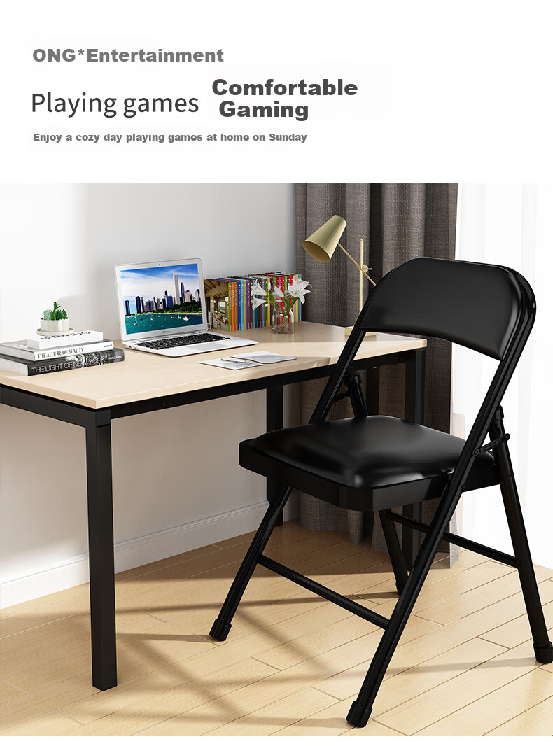 Chibailun Folding Chair, Computer Chair, Dormitory Chair, Conference Training Office Chair, Home Study Chair with Backrest, Dining Chair 4