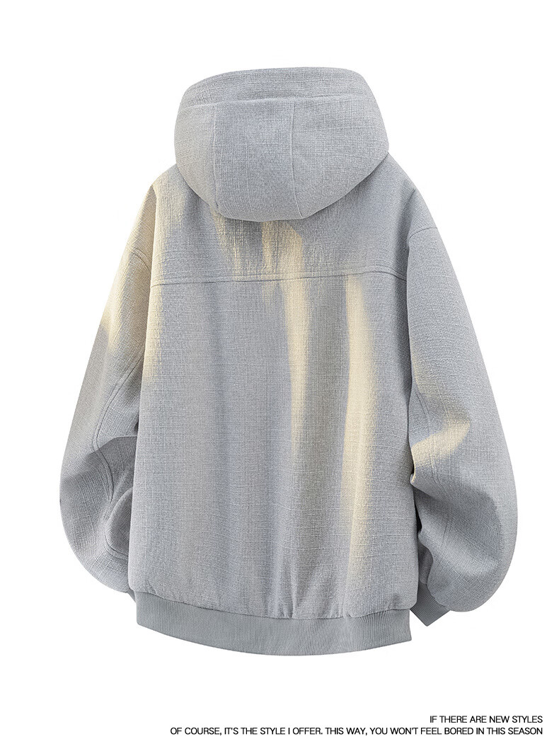 NASA MARVEL Men's Autumn Winter Fleece-Lined Hooded Cotton Jacket Thickened Warm Casual Coat Glacier Gray L 5