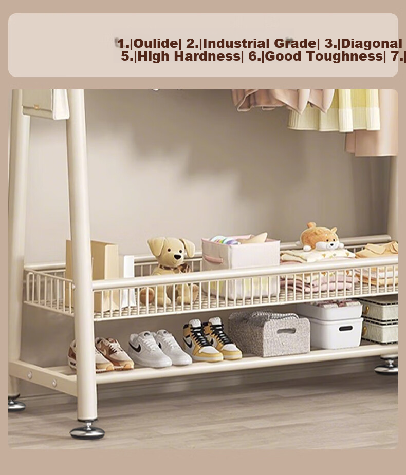 Quanpinwu Floor-Standing Coat Rack, Bedroom-Specific Drying Rack, High-End Storage Rack, V-Shaped Single 150 9