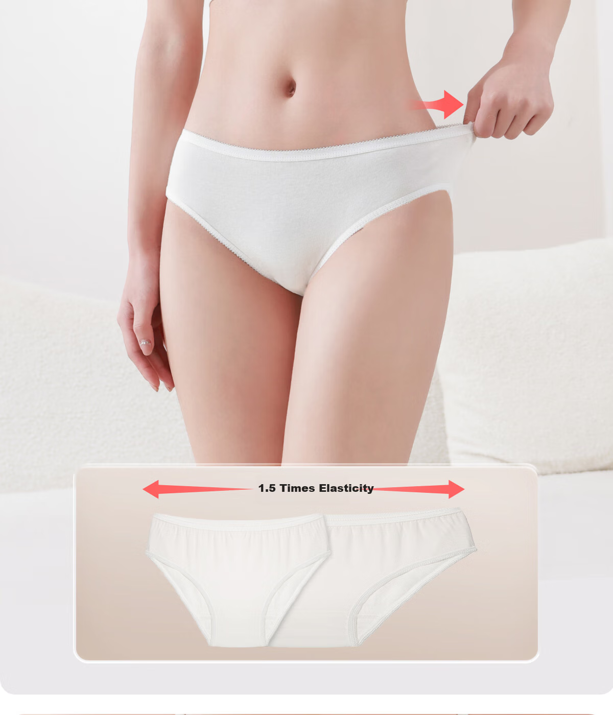 Freego Disposable Women's Pure Cotton Underwear, Sterile, No-Wash, for Travel, Pregnancy, Postpartum, Menstruation, Portable, Individually Packaged, XL 13