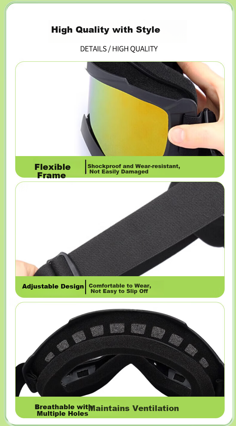 Baixiaoshe Nearsighted Ski Goggles, Black Frame with Gray Lenses, Snow Protection Outdoor Windproof Goggles for Men And Women, Single And Double Board Protective Eyewear 2