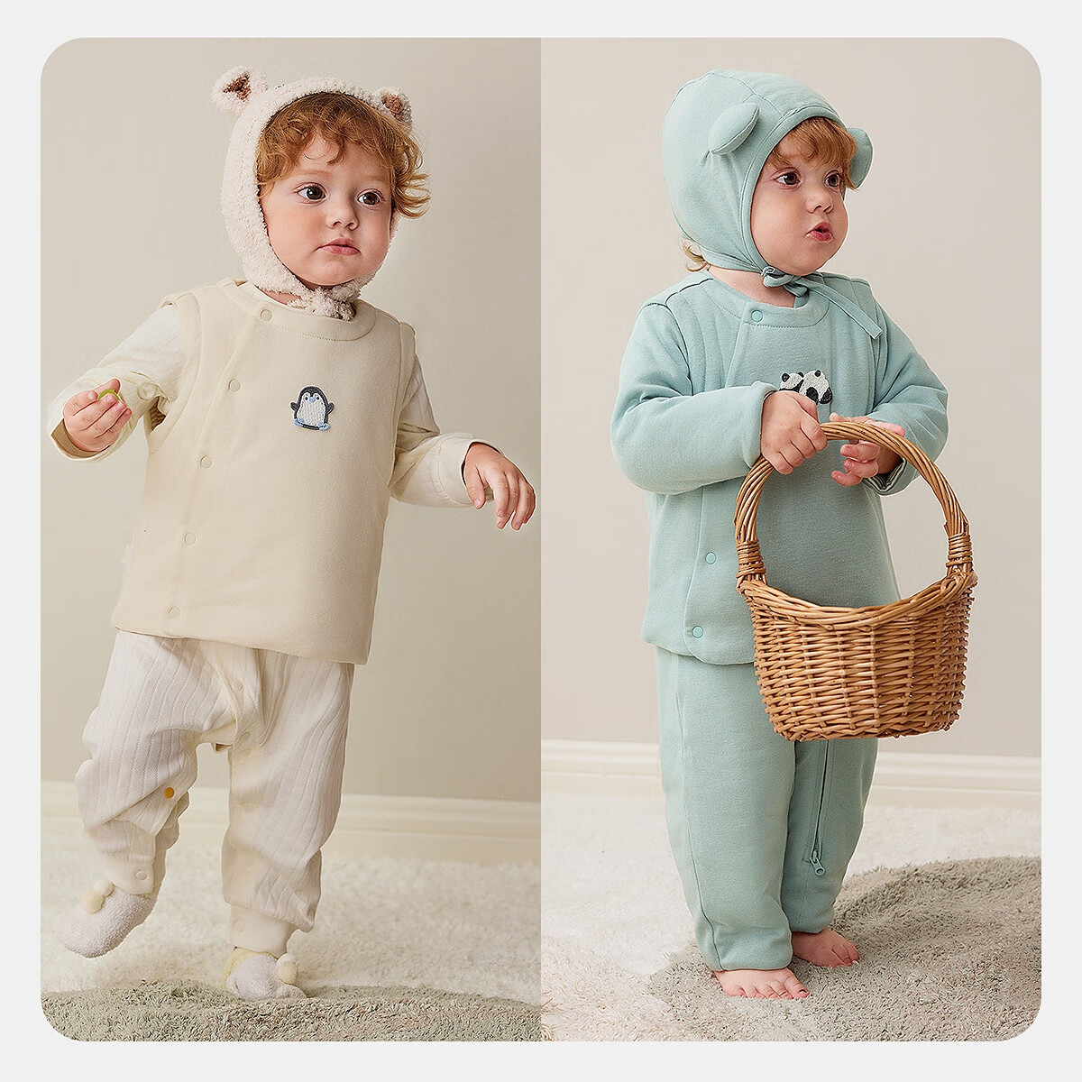 Minibala Padded Baby Warm Vest Unisex Cotton Homewear Autumn Winter