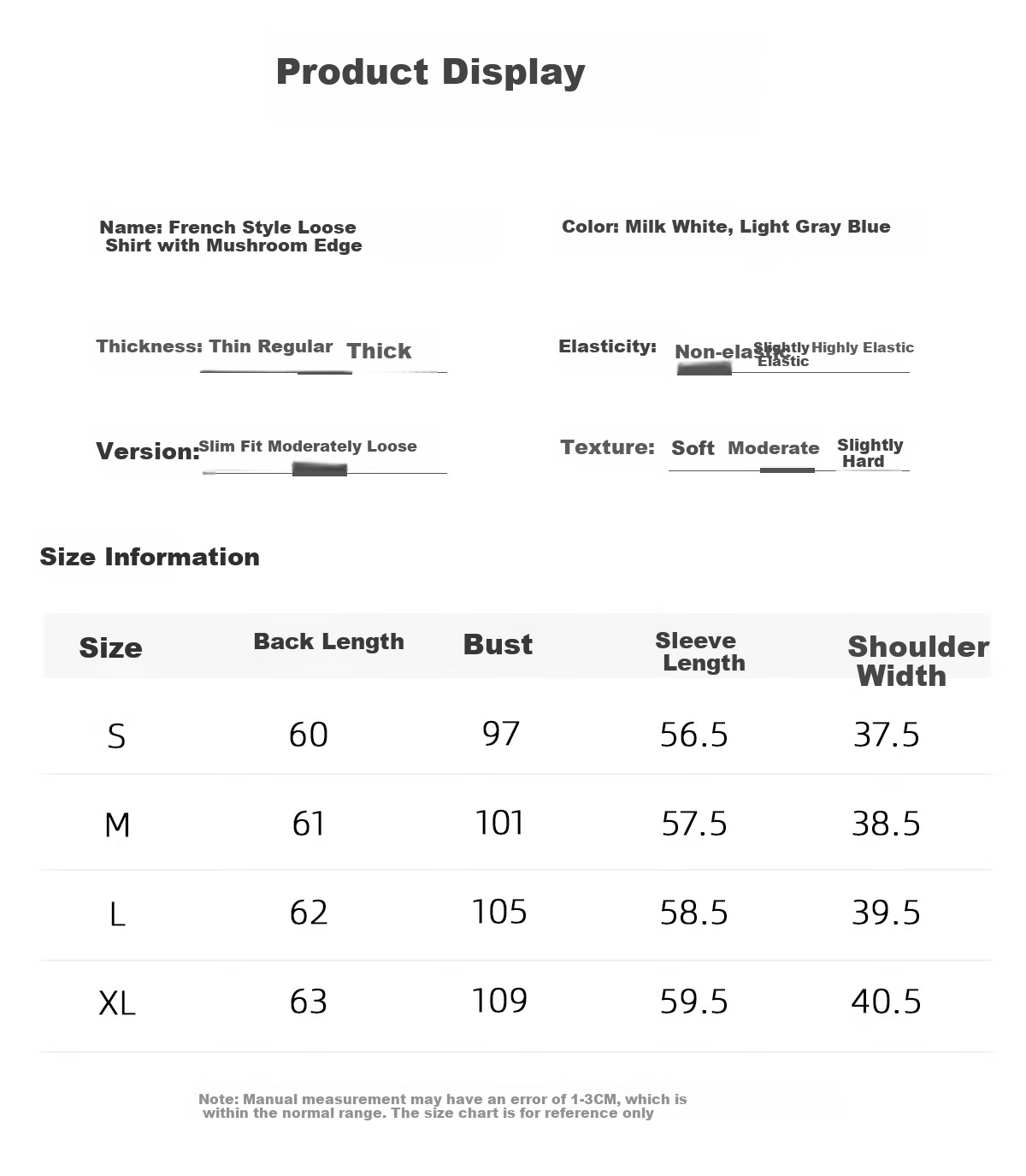 Chushen Women's Spring and Autumn Long Sleeve Shirt Fashion Stand Collar French Ruffle Textured White Shirt S51S016 6