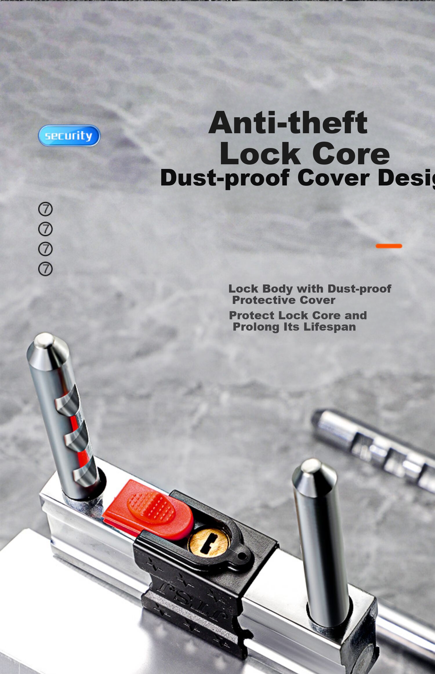 Chugong Glass Door Lock, U-Shaped Lock, Shop Entrance Lock, Sliding Door Lock, Motorcycle Long Lock, U-Shaped Lock, Lock Length 350 3