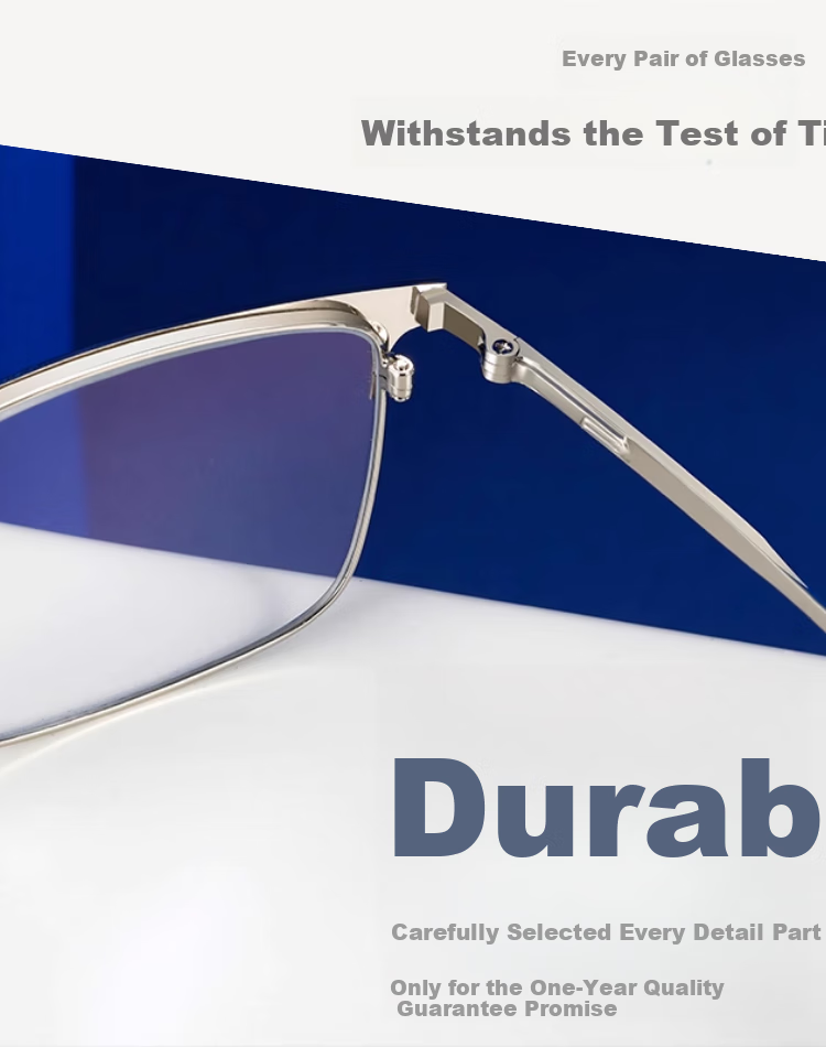 Nianqingtai Reading Glasses for Men, High-Definition Metal Full-Frame Business Anti-Blue Light Premium Presbyopic Glasses, 742+200 Degrees 6