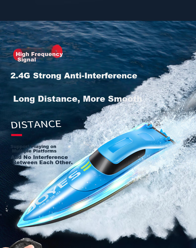 4DRC Remote Control Boat, High-Speed Speedboat, Electric Warship, Water Beach Outdoor Toy, Children's Cruise Ship, Birthday Gift for Young Boys 12