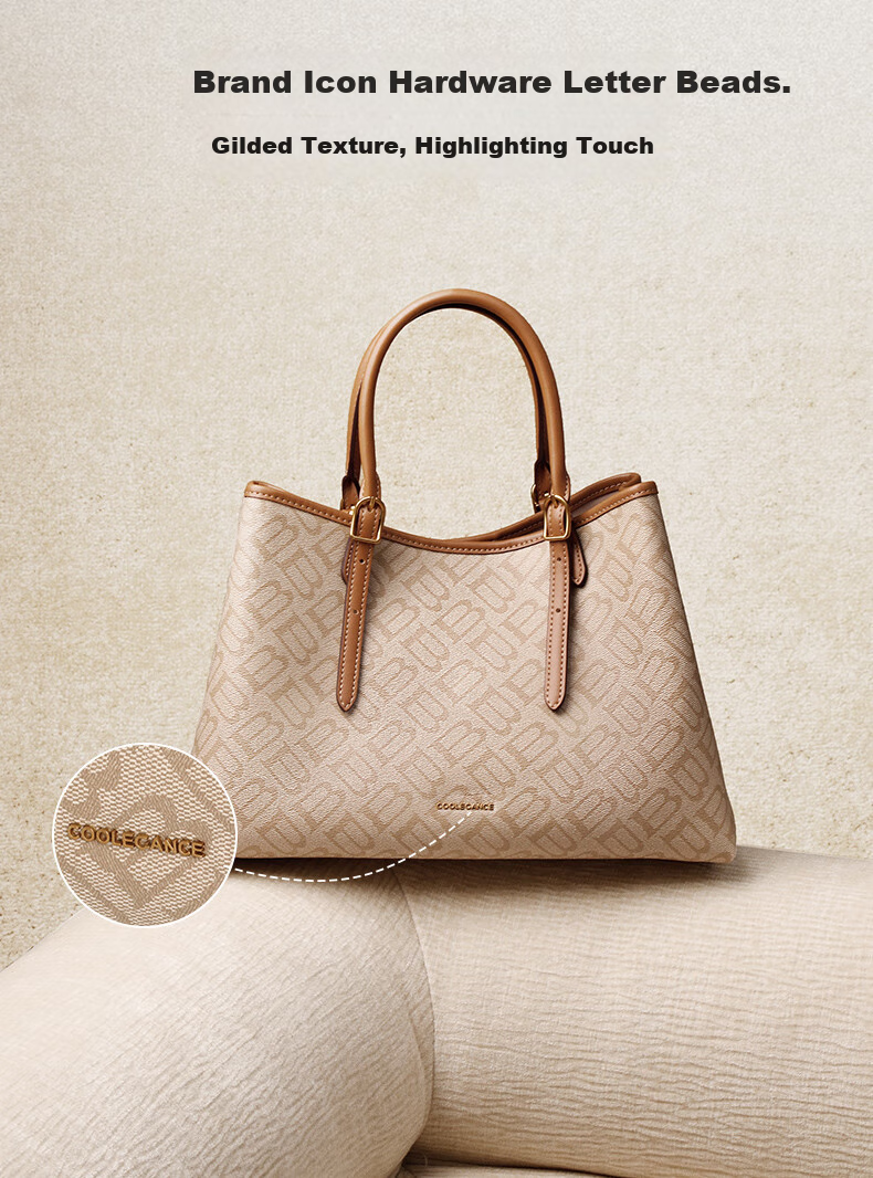 Belle Women's Handbag, Commuter Tote Bag, Shoulder Crossbody And Handheld Bag X7238AX5, Apricot Color 6