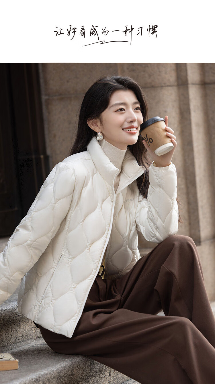 DME Volcanic Rock High-Strength Heat Storage Winter 90% Duck Down Aerogel Antibacterial Double-Layer Linerless Women's Down Jacket 1