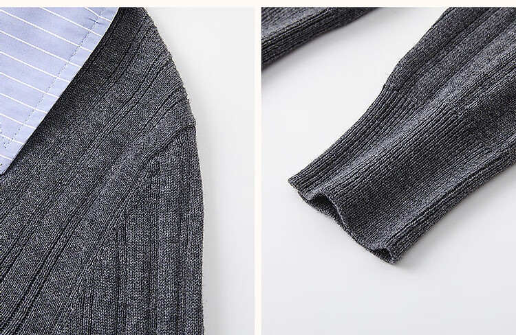 Demana【Contains Wool】Spring Autumn Smart Sensing Book Style Colorblock Stripe Spliced Lapel Knit Sweater Women Top 4