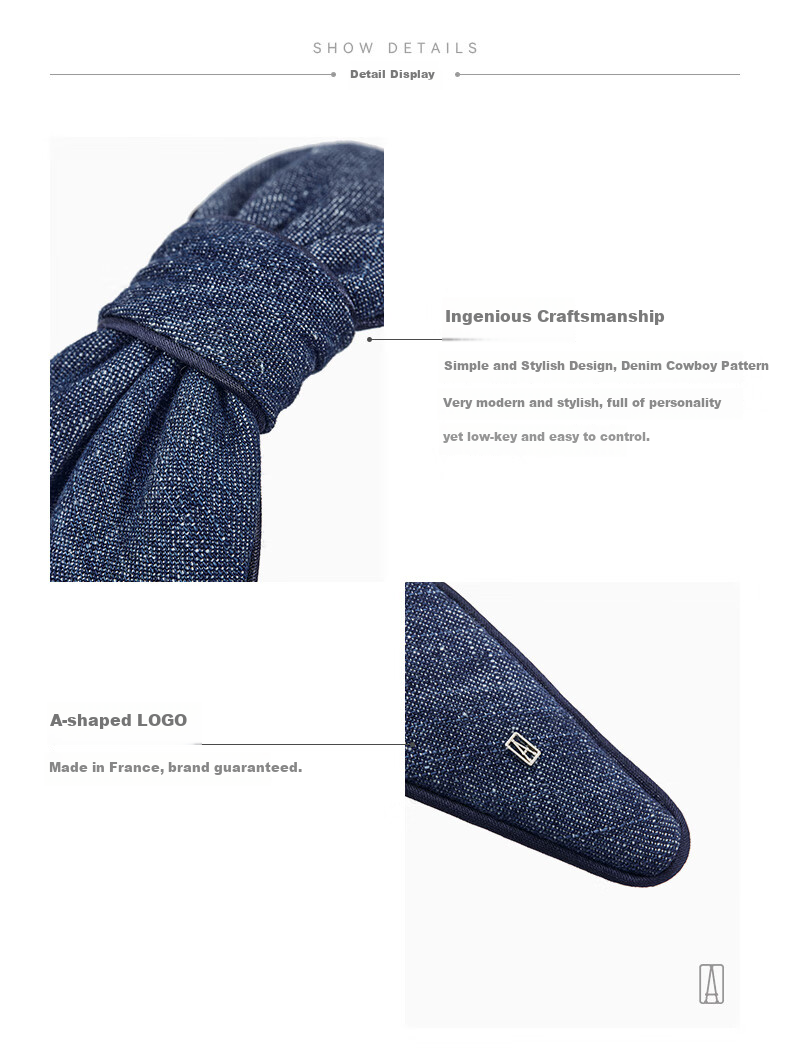 ALEXANDRE DE PARIS Eiffel Series Headband, Fresh Style Hair Accessory, Mid-Autumn Festival Gift, M Deep Blue 4