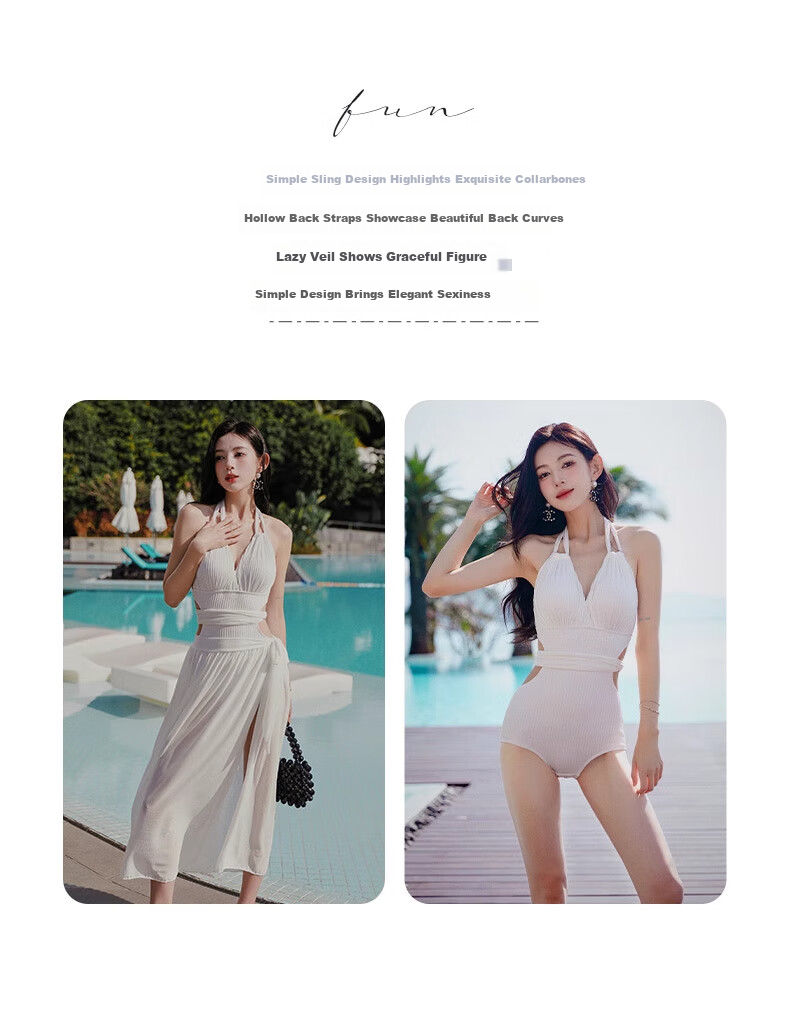 DK Women's New Sexy Halter Neck One-Piece Swimsuit, Slimming And Figure-Flattering, High-End Korean Hot Spring Swimwear, XL 3