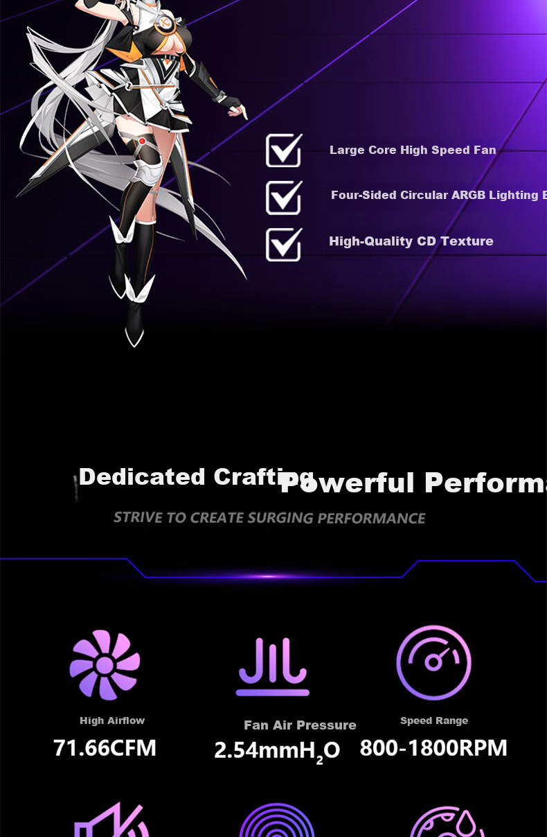 PowerTrain Unknown Player Glider A12 Case Fan, 12CM Desktop Computer ARGB Synchronized Lighting, CPU Cooling Fan, Four-Sided Ring Light Effect, PWM Speed Control, White Anti-Rotor 2