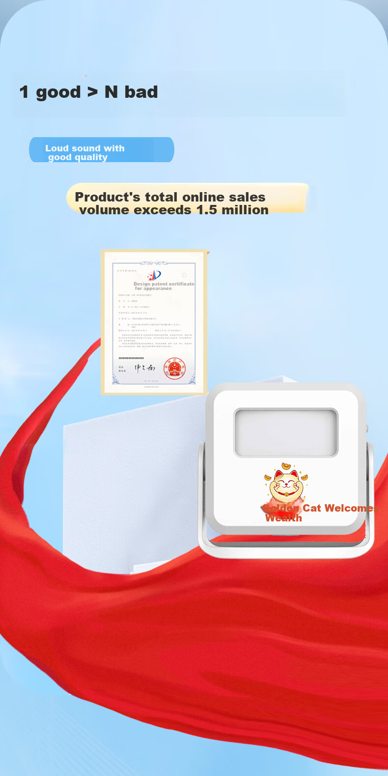 Dahong Welcome to Our Store Entrance Sensor, Supermarket Reminder Dingdong Greeting Doorbell And Voice Prompt for Entering 2