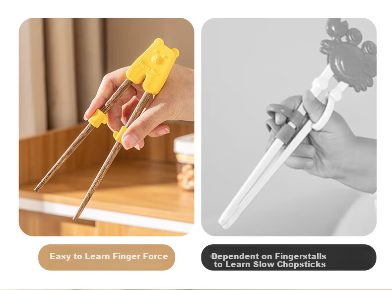 Guangyi 316L Stainless Steel Chopsticks, Children's Student Chopsticks, Divided Dining Chopsticks, Tableware Set, Cartoon Design, 2 Pairs, GY1364 4