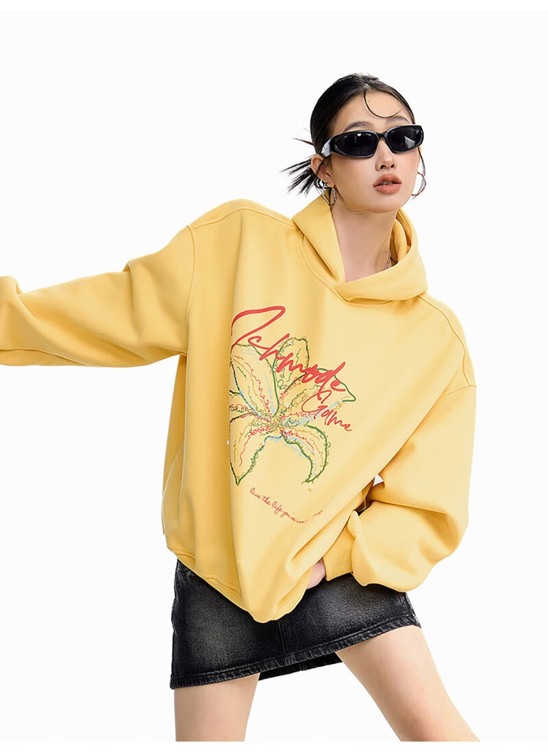 ICH MODE Women's American Style Hoodie Autumn Winter 2025 New Loose Pullover Jacket Top Dark Gray M 11