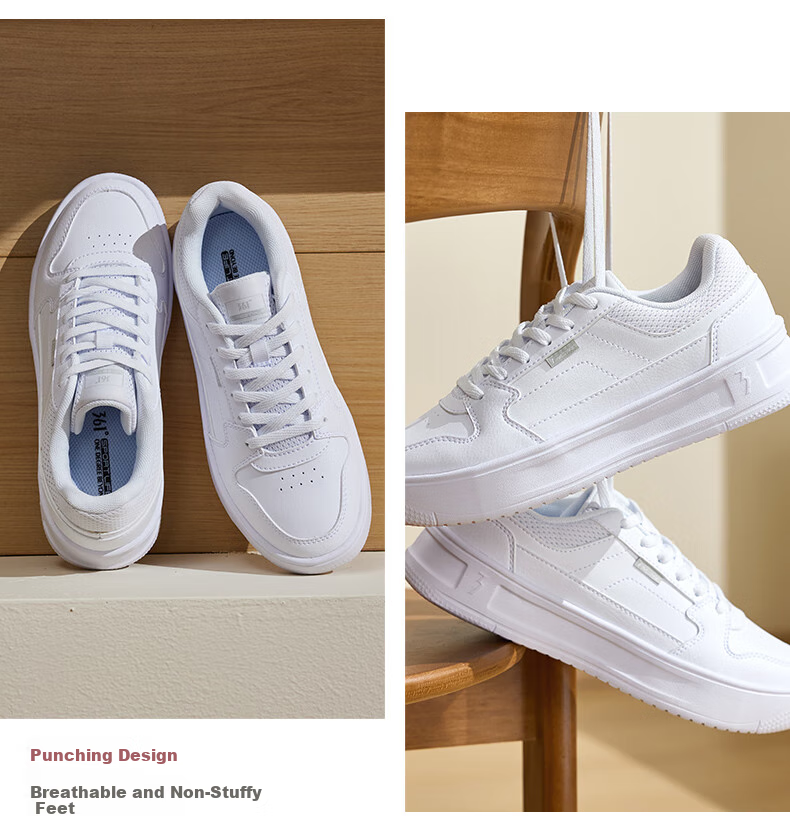 361° Women's Classic White Shoes for Autumn School Season Casual Board Shoes 682536622-1 11