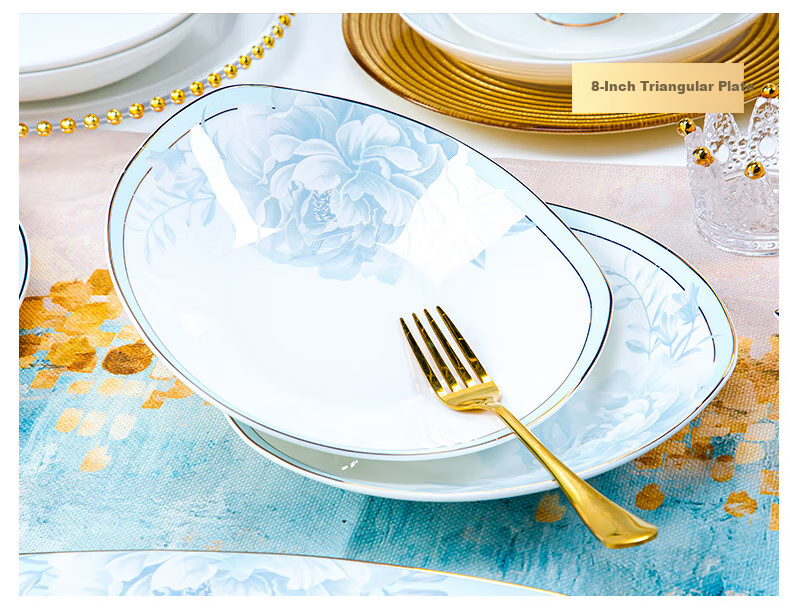 Yunzhihe Tableware Set, Dishwasher Safe, New Stylish Design, Jingdezhen Porcelain Dinnerware Set, Housewarming Gift 8