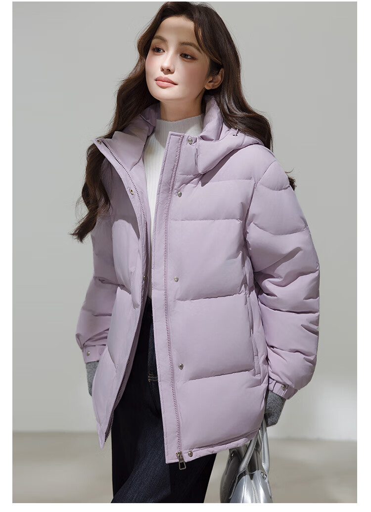 Yalu Women's Short Down Jacket 2026 Winter New Removable Hood Far-Infrared Heat Retention Warm Coat for Petite 30