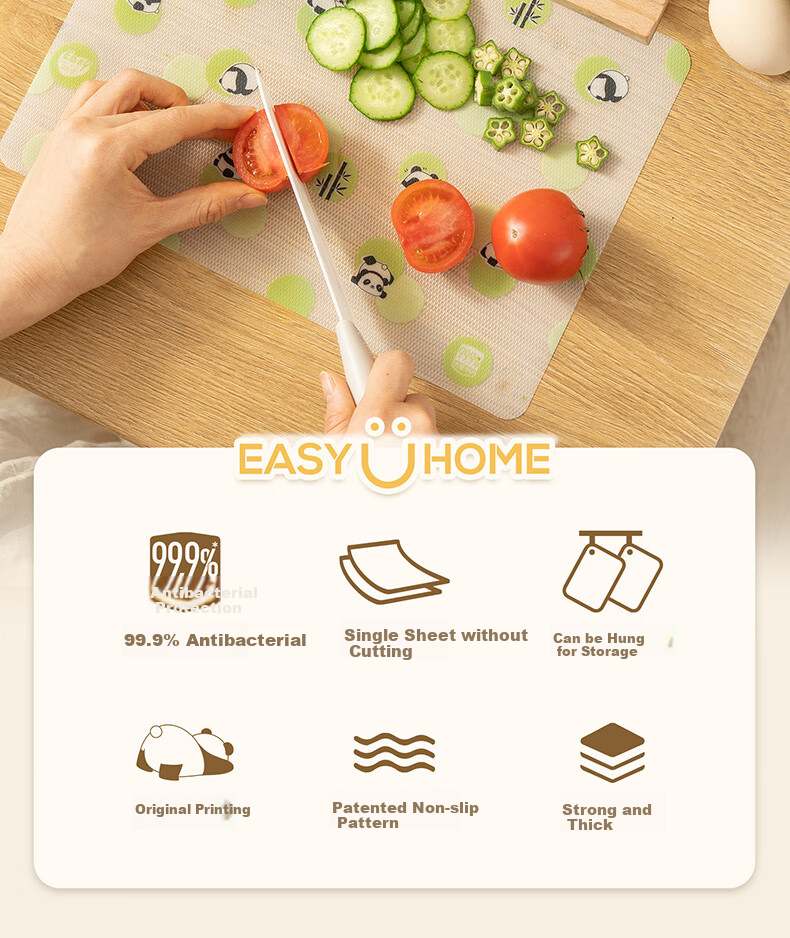 Easy Your Home Portable Antibacterial Plastic Cutting Boards, Large Size with 10 Pieces for Chopping Vegetables And Baby Food Preparatio 3