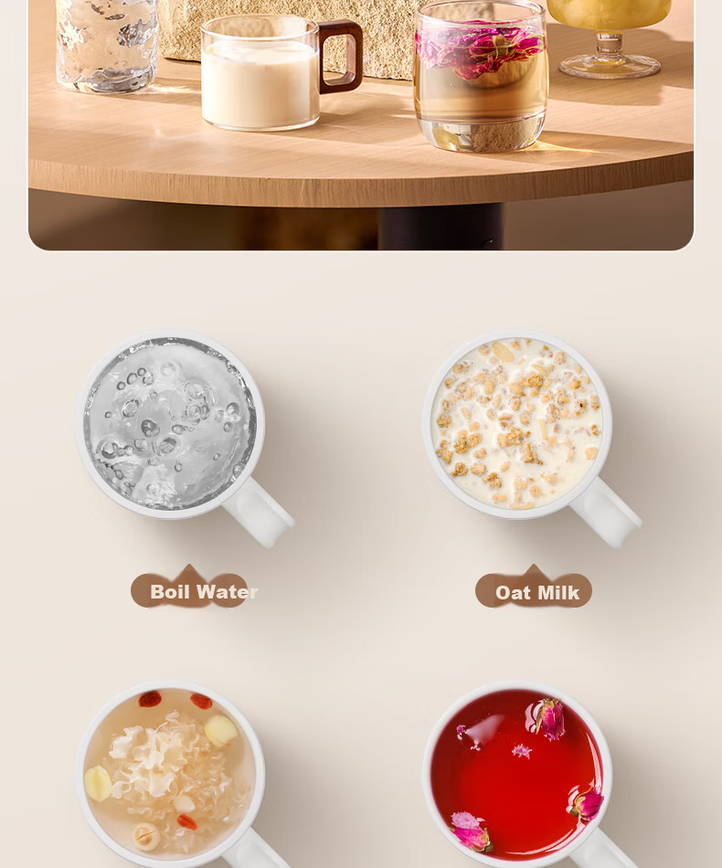 Fudelai Health Pot with Filter, Hot Milk Cup, Mini Automatic Constant Temperature for One Person, Office Electric Stew And Boiling Water Tea All-In Machine, Breakfast Heating Warm Cup 12