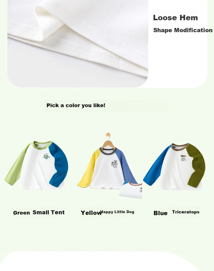 Badibadi Spring And Autumn Infant Boy Long-Sleeve T-Shirt, Baby Undershirt Sweatshirt, Green, Small Tent, Size 130 10
