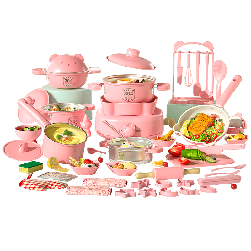 EagleStone Kids Mini Kitchen Toy Cooking Set for Ages 3-7-14, Food-Grade Real Cooking Set, Birthday Gift for Girls