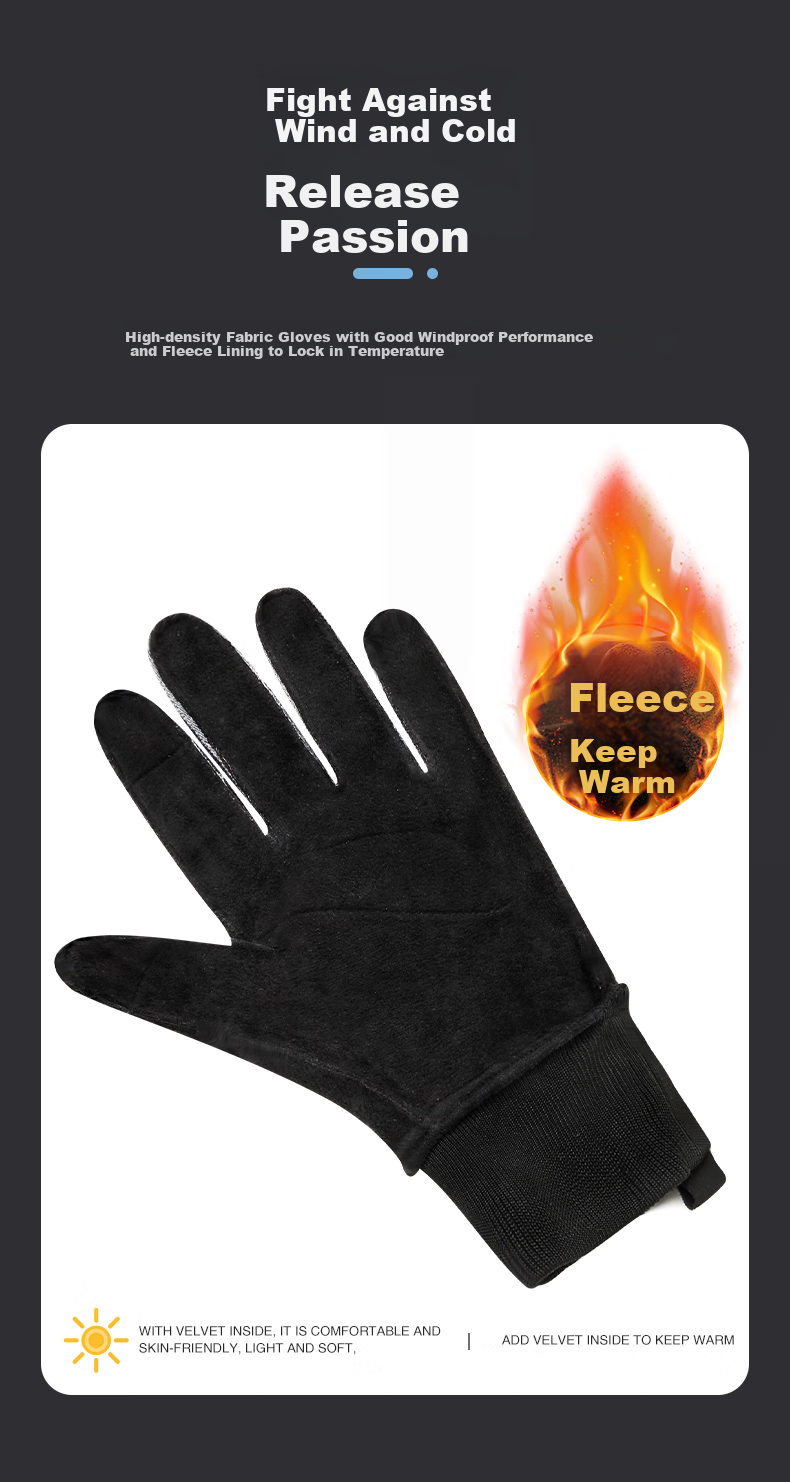 Li-Ning Cycling Gloves for Winter, Unisex Warm Motorcycle Bicycle Windproof Cold-Resistant Sports Outdoor Running Touchscreen Gloves 4