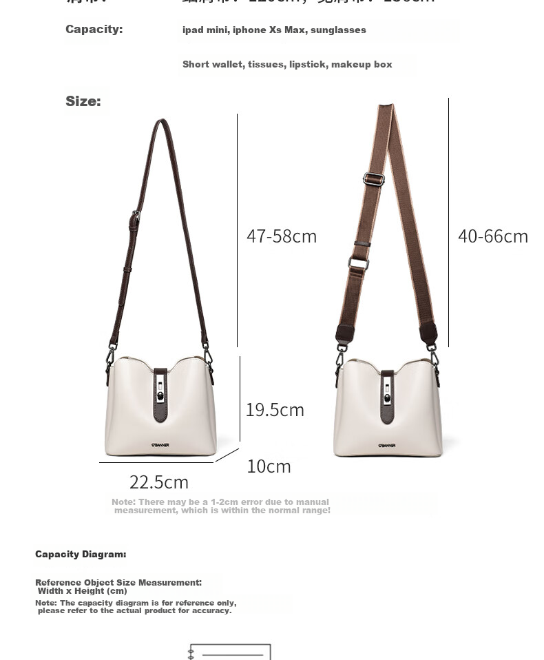 C.BANNER Women's Handbag Bucket Bag Soft Leather Shoulder Crossbody Bag Light Luxury Tote Birthday Mother's Day Gift Practical Present for Mom 6