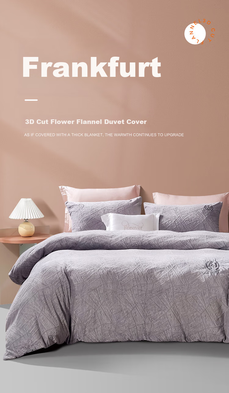 FUANNA Flannel Thickened Warm Single Duvet Cover Anti-Static Bedding Double Extra Large 1.8m Bed 1