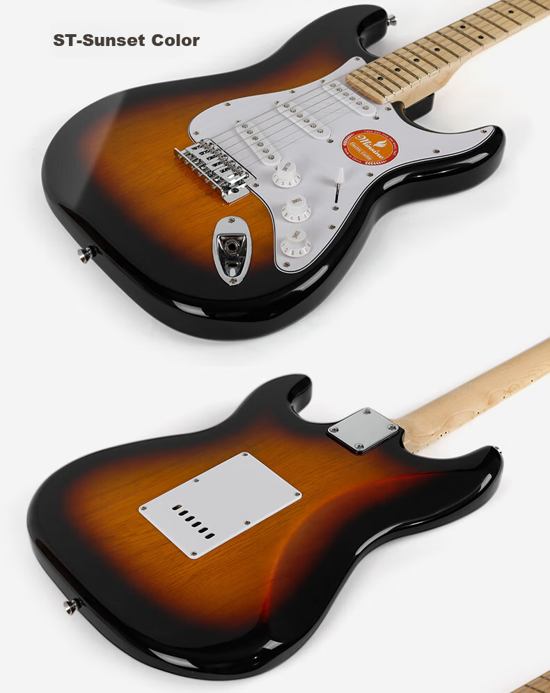 Minsine Electric Guitar for Beginners, Suitable for Male And Female Students, Primary And Secondary School Students, Adults, Universal Single Tremolo ST Electric Guitar Entry-Level Musical Instrument 15