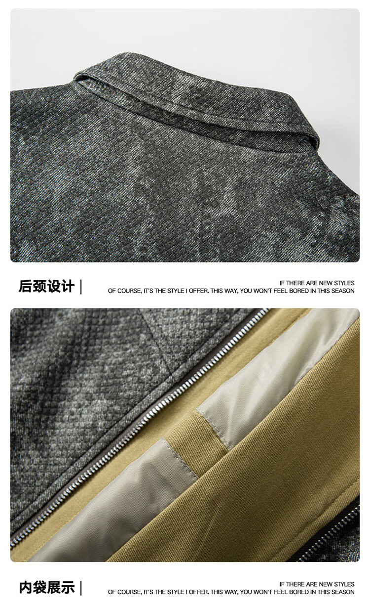 PLAYBOY Men's Jacket, Spring And Autumn High-End Casual Menswear, Stylish And Sophisticated Denim Clothing 4