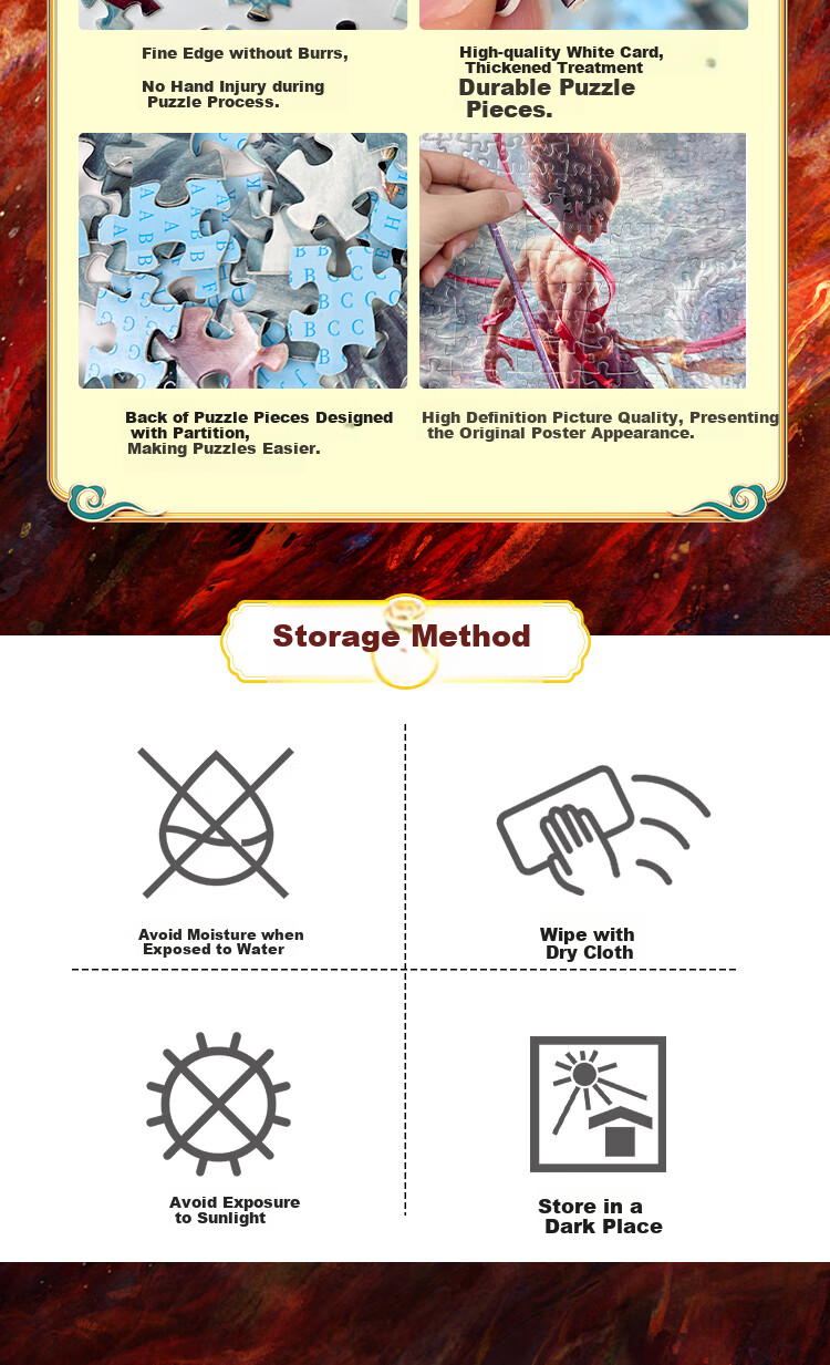 Yijimei Nezha Puzzle, 1000 Pieces, Educational Jigsaw Toy for Children, Birthday Gift for Boys And Girls, Official Authentic Version of Nezha's Sea of Troubles 9