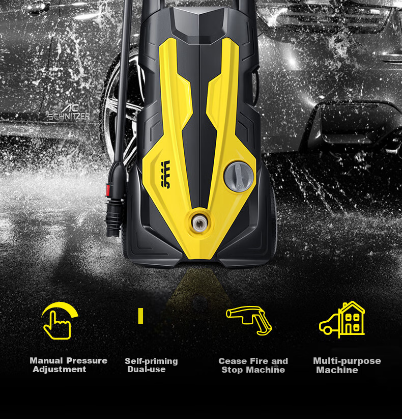 3AAA Car Wash Machine, 220V Household High-Pressure Water Gun, Garden High-Pressure Washer, Car Cleaning Pump, High-Power Water Gun Tool 4
