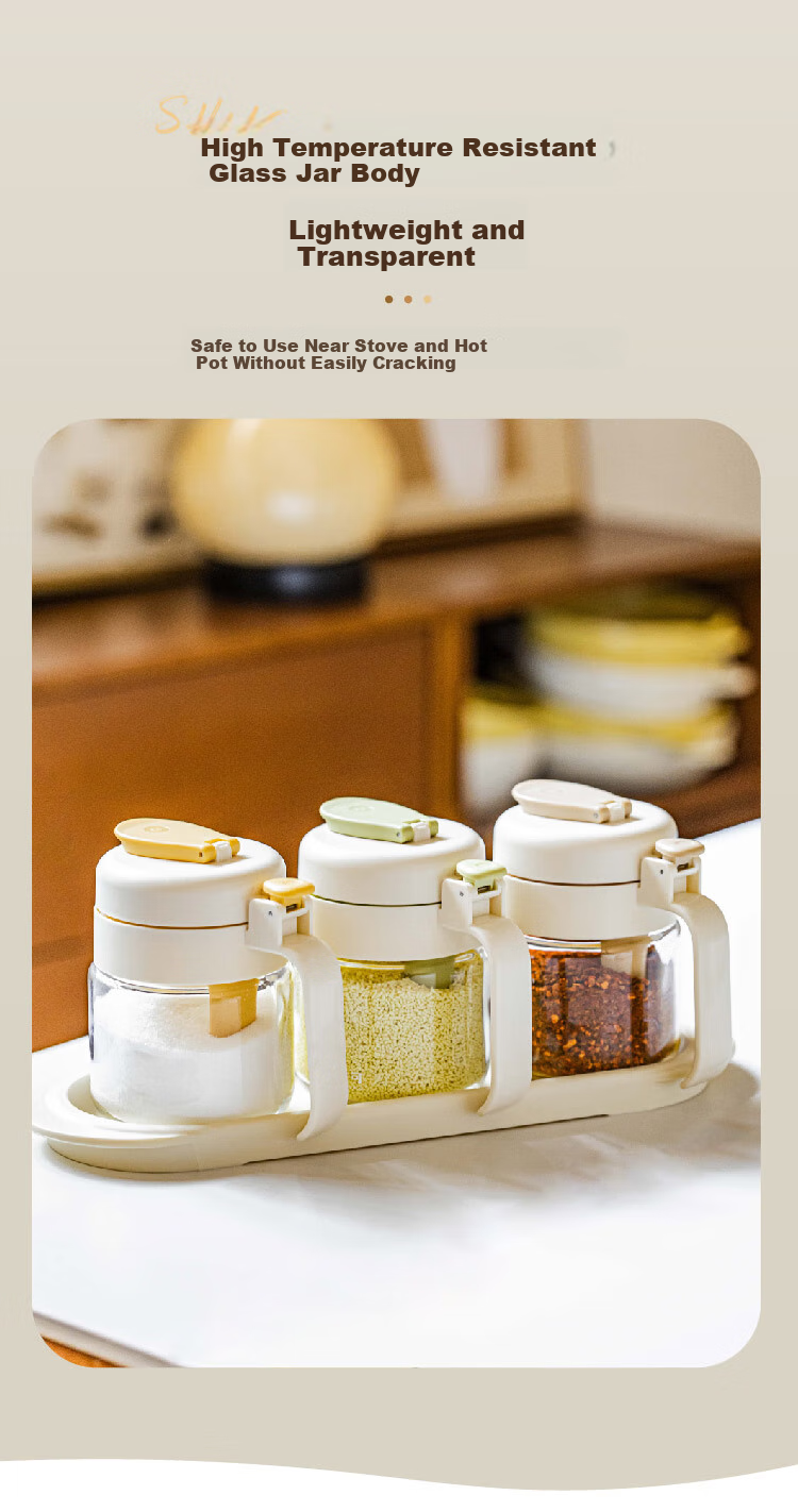 Shuke Middun Dun Seasoning Jar, Salt Container, Sealed Moisture-Proof Storage Box, Spice Container, Household Kitchen Condiment Spoon, Dual-Use for Spraying And Measuring 17