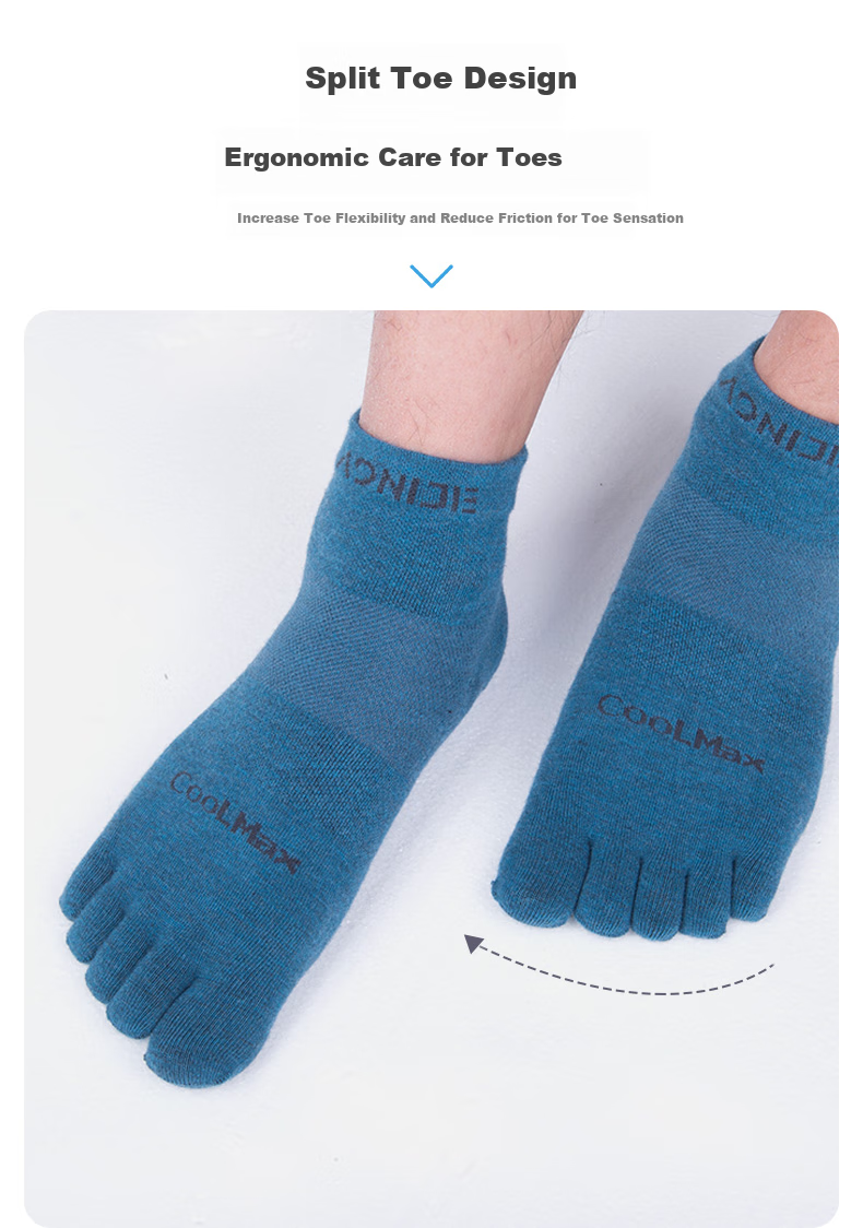 AONIJIE Socks for Men And Women, Five-Toe Socks, Sports Professional Marathon Hiking Trekking Quick-Dry Mid-Calf Split-Toe Socks 4
