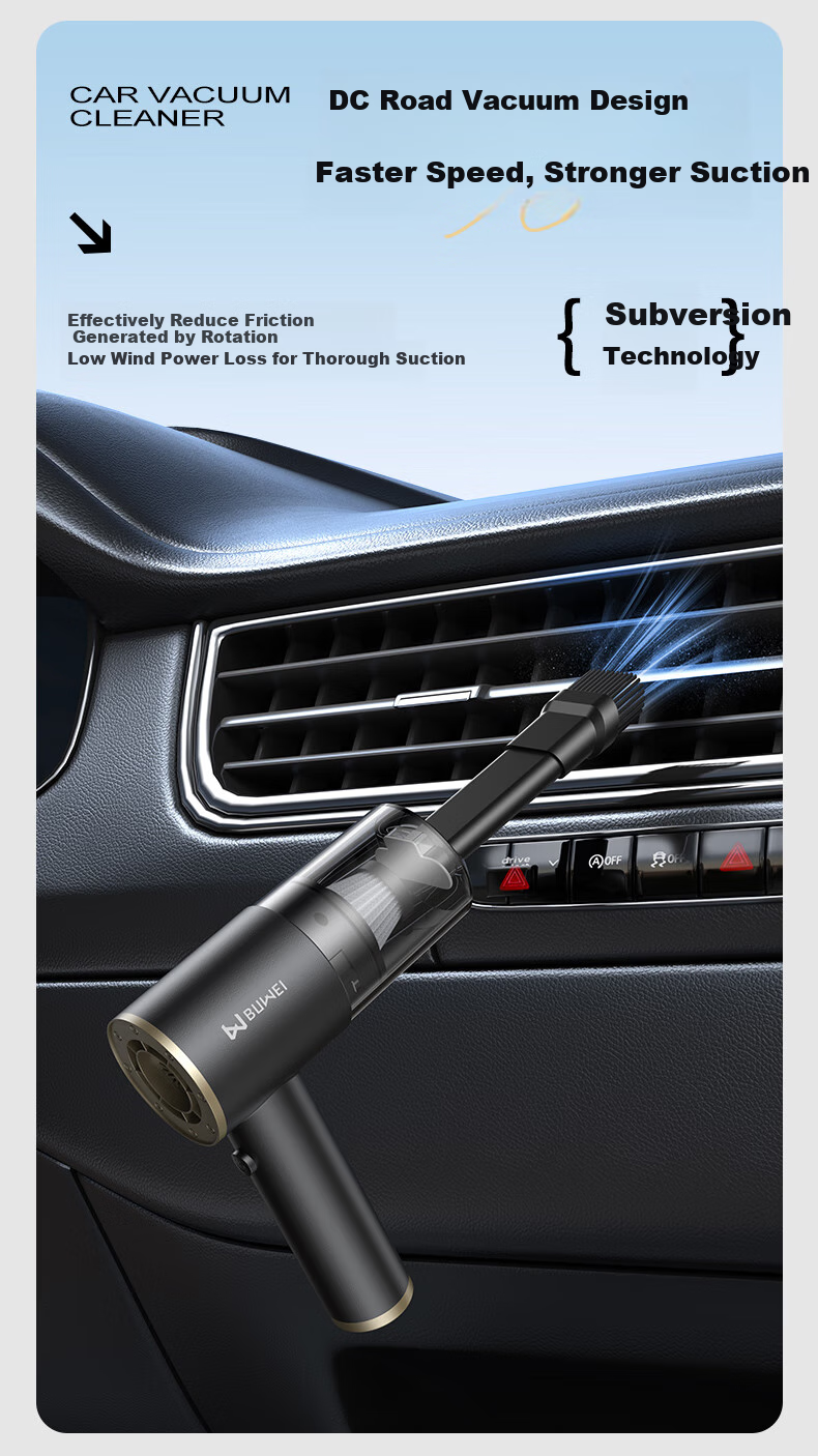 Buwei Car Vacuum Cleaner with Strong Suction, Cordless Handheld Vacuum for Car And Home Use, High-Power Compact Portable 7