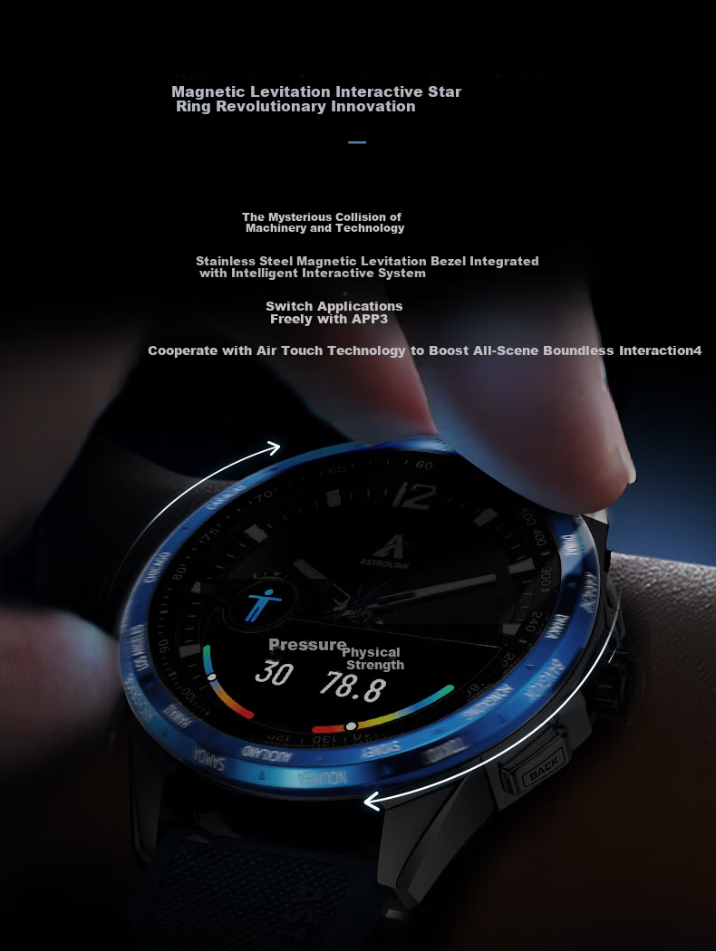 Beidou Watch Astrolink S Gold Swiss Dual-Core Hybrid Smart Sports Touchscreen HarmonyOS Wristwatch, Men's Gift 10