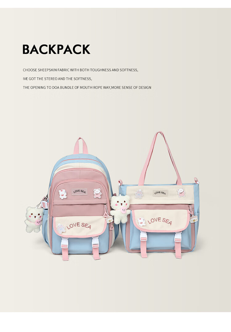 Aiqinghai Women's Backpack School Bag for Middle And High School Students, Large Capacity Commuter Backpack, Casual Lightweight Laptop Bag 1